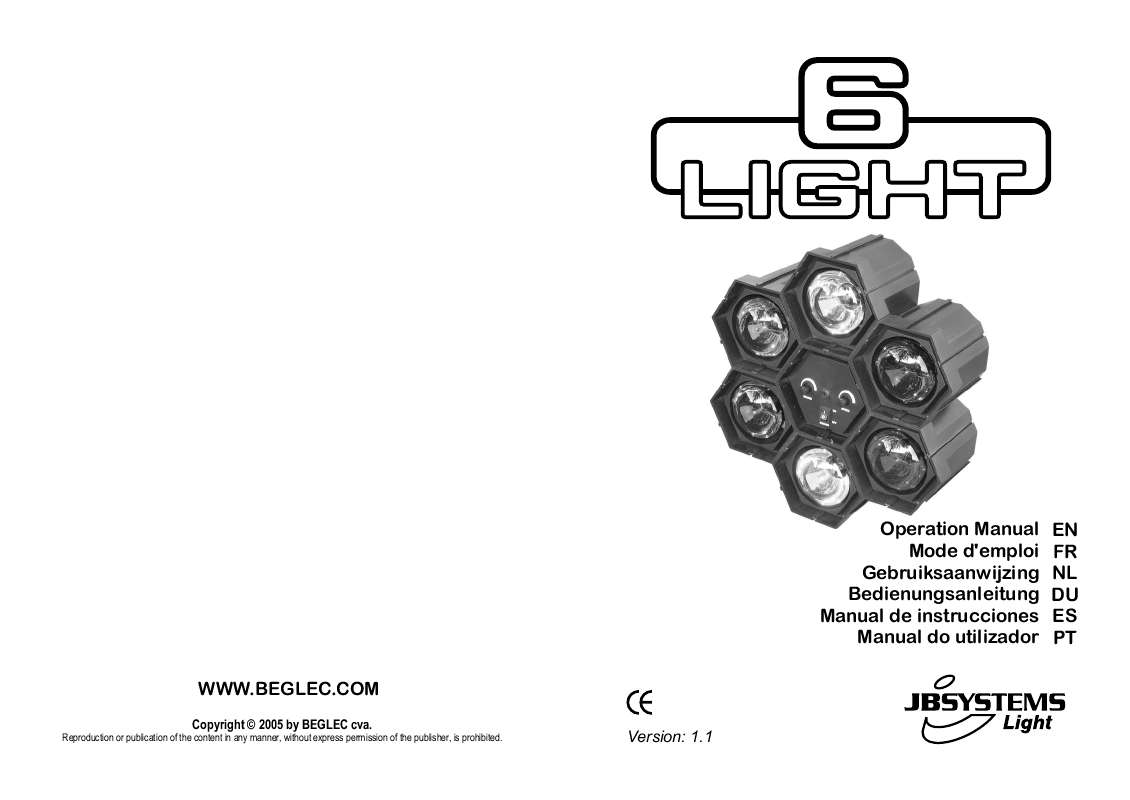 Guide utilisation  JBSYSTEMS 6 LIGHT  de la marque JBSYSTEMS