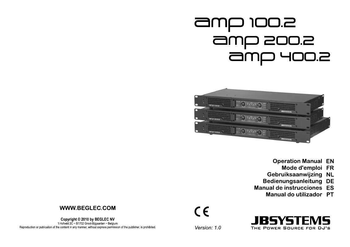 Guide utilisation  JBSYSTEMS AMP 100.2  de la marque JBSYSTEMS