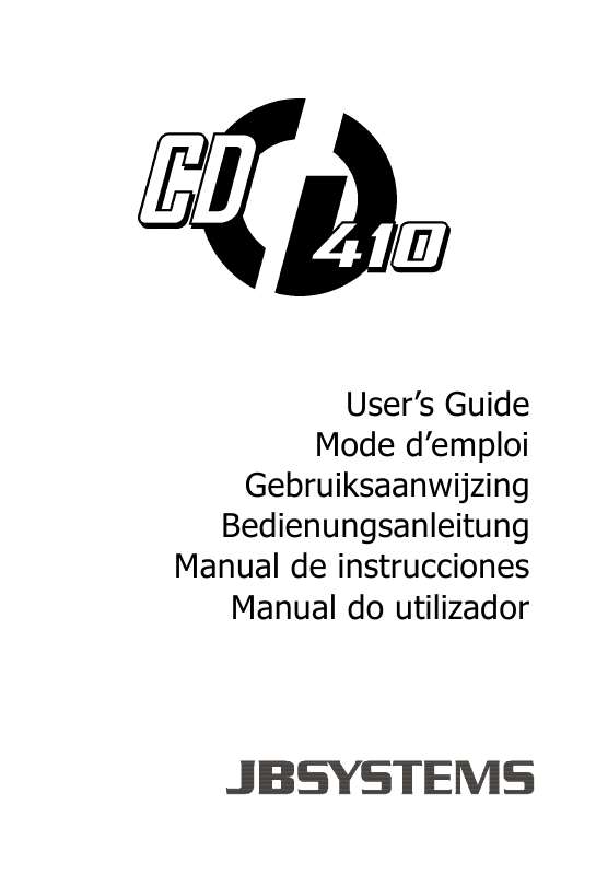 Guide utilisation  JBSYSTEMS CD 410  de la marque JBSYSTEMS