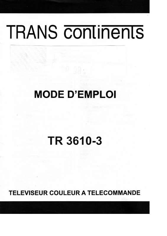 Guide utilisation  TRANS CONTINENTS TR 3610-3  de la marque TRANS CONTINENTS