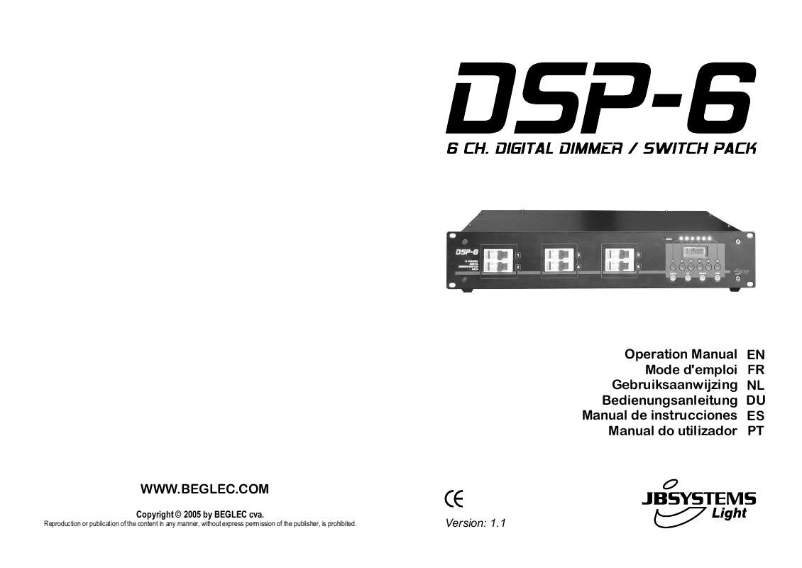 Guide utilisation  JBSYSTEMS DSP-6  de la marque JBSYSTEMS