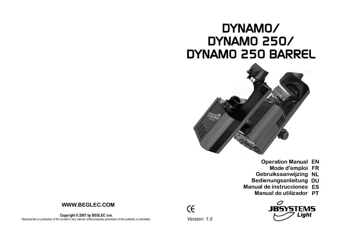 Guide utilisation  JBSYSTEMS DYNAMO 250  de la marque JBSYSTEMS