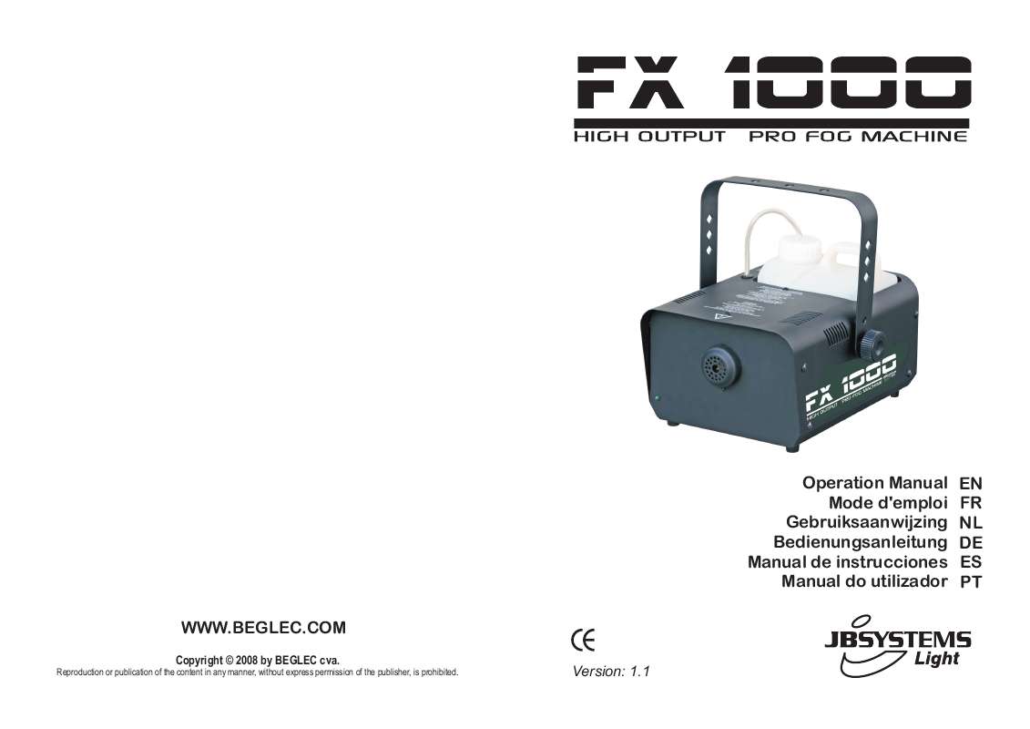Guide utilisation  JBSYSTEMS FX 1000  de la marque JBSYSTEMS