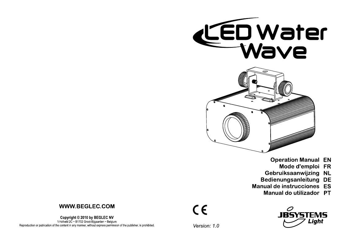 Guide utilisation  JBSYSTEMS LED WATER WAVE  de la marque JBSYSTEMS
