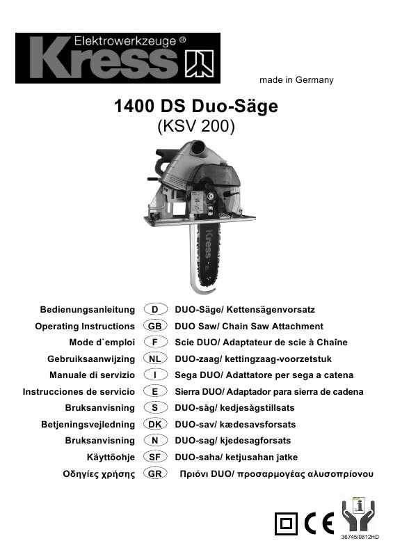 Guide utilisation KRESS 1400 DS SCIE DUO  de la marque KRESS