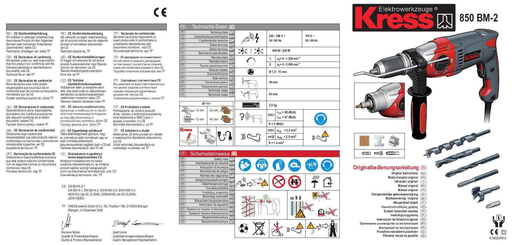 Guide utilisation KRESS 850 BM-2  de la marque KRESS