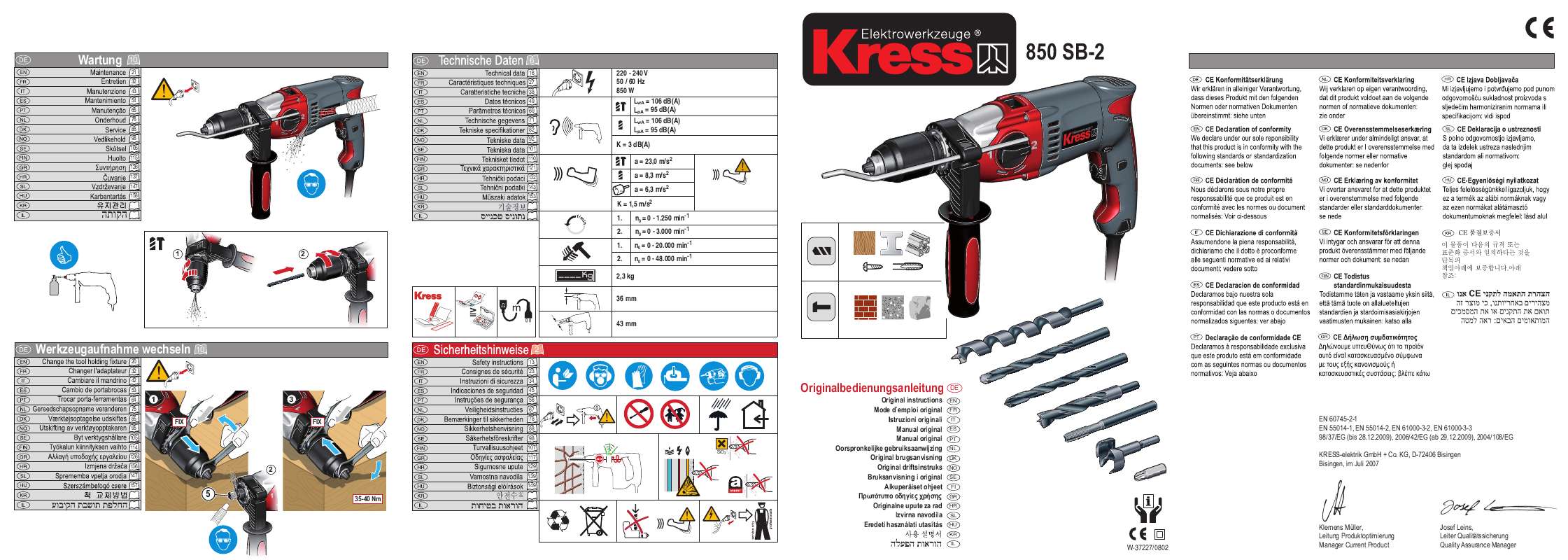 Guide utilisation KRESS 850 SB-2  de la marque KRESS