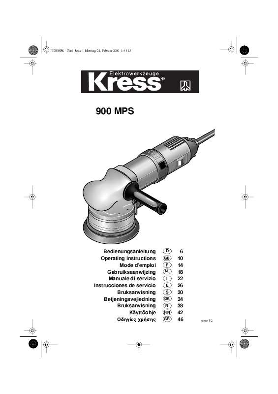 Guide utilisation KRESS 900 MPS  de la marque KRESS