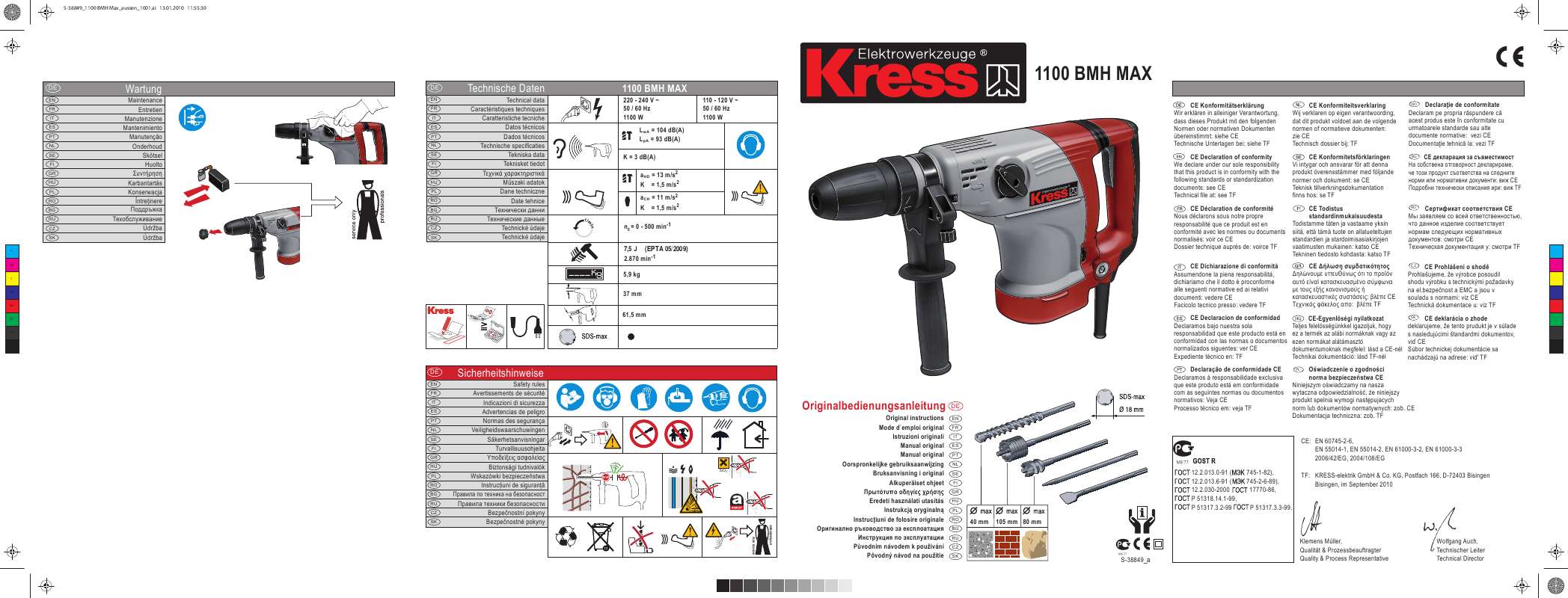 Guide utilisation KRESS 1100 BMH MAX  de la marque KRESS