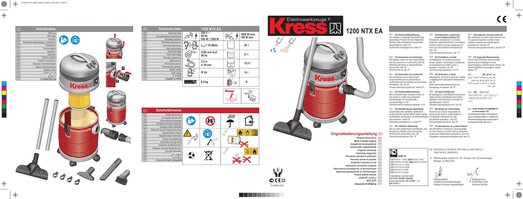 Guide utilisation KRESS 1200 NTX EA  de la marque KRESS