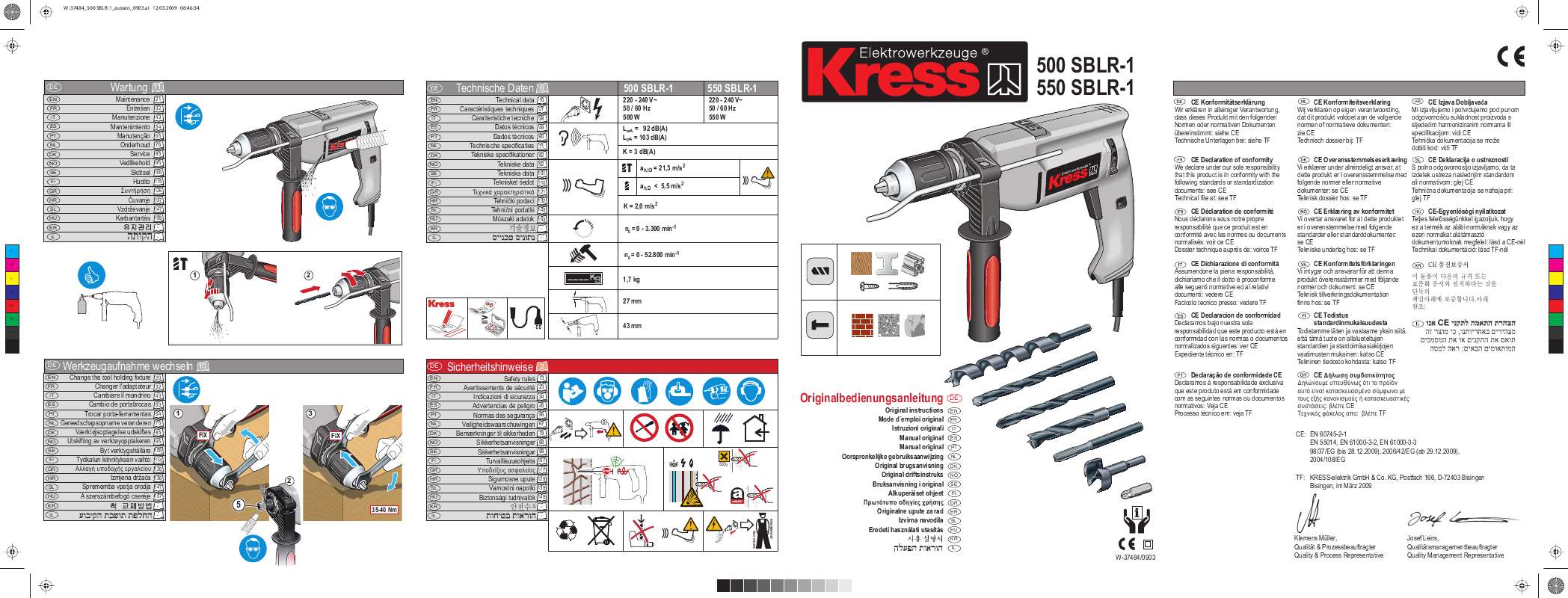 Guide utilisation KRESS 500 SBLR-1  de la marque KRESS