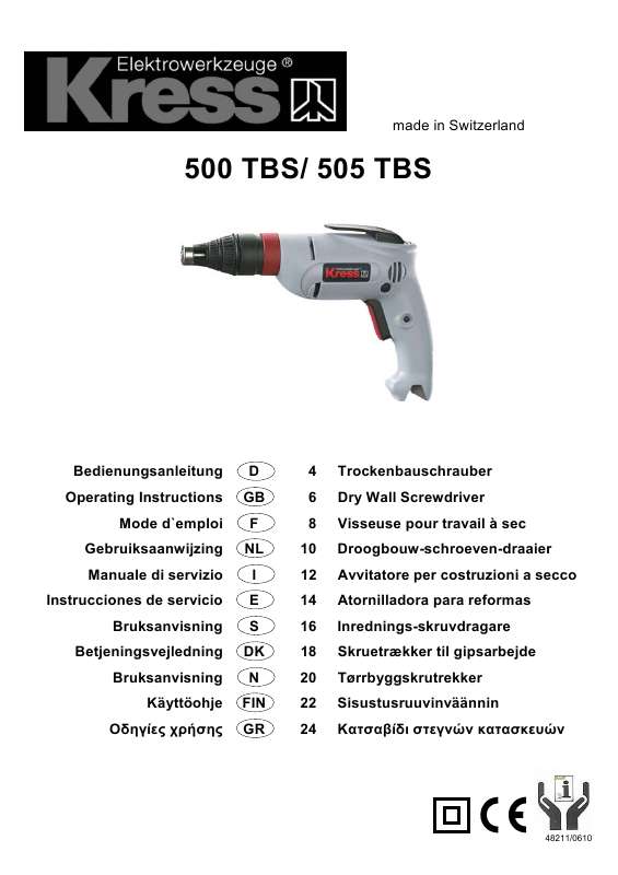 Guide utilisation KRESS 505 TBS  de la marque KRESS