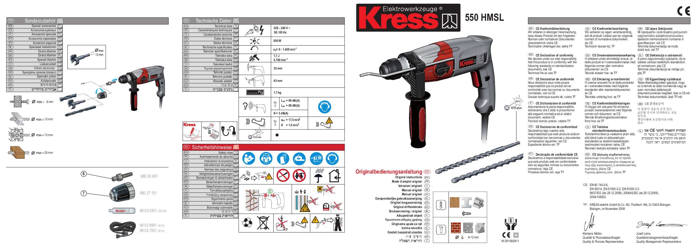 Guide utilisation KRESS 550 HMSL  de la marque KRESS