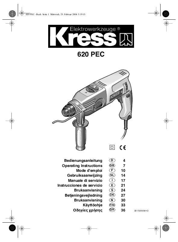 Guide utilisation KRESS 620 PEC  de la marque KRESS