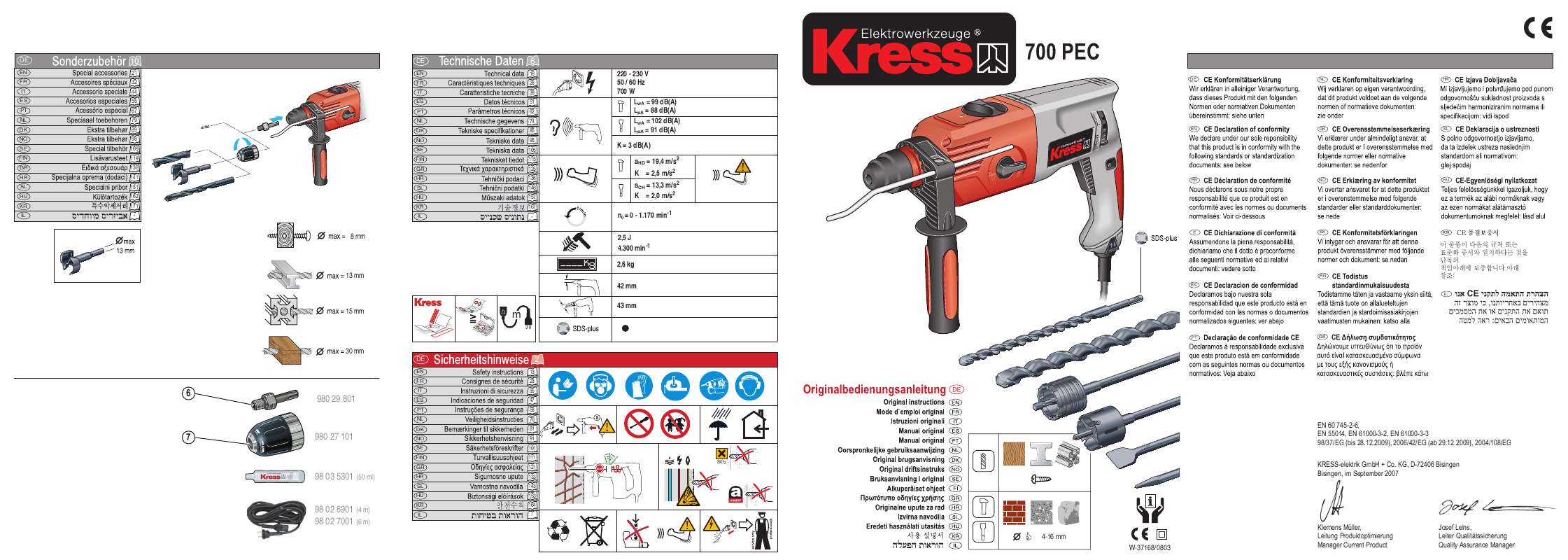 Guide utilisation KRESS 700 PEC  de la marque KRESS