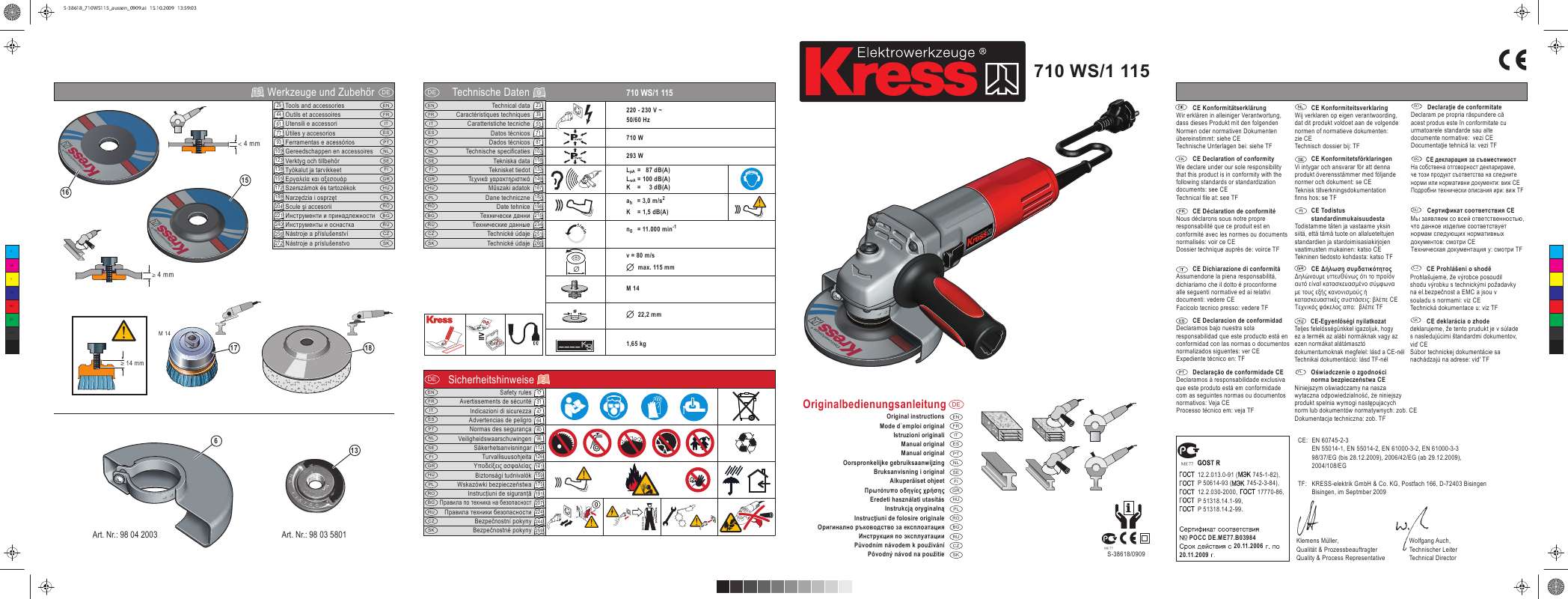 Guide utilisation KRESS 710 WS-1 115  de la marque KRESS