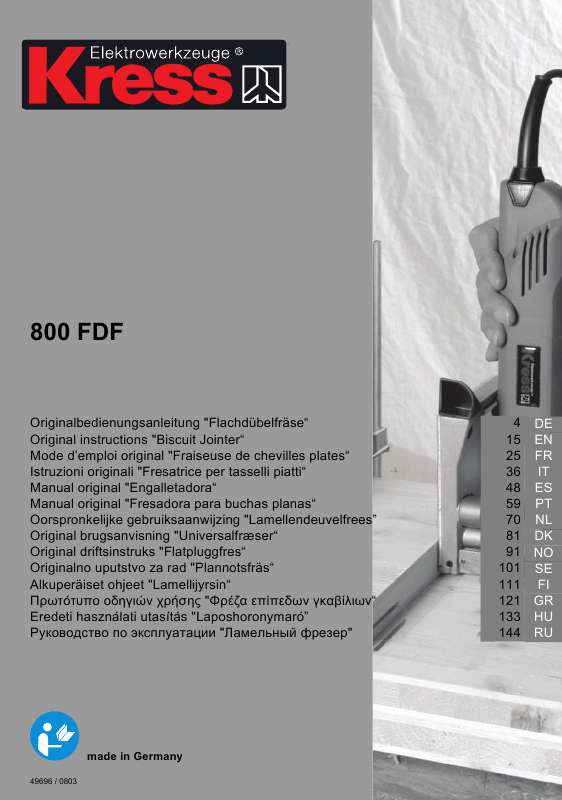 Guide utilisation KRESS 800 FDF  de la marque KRESS