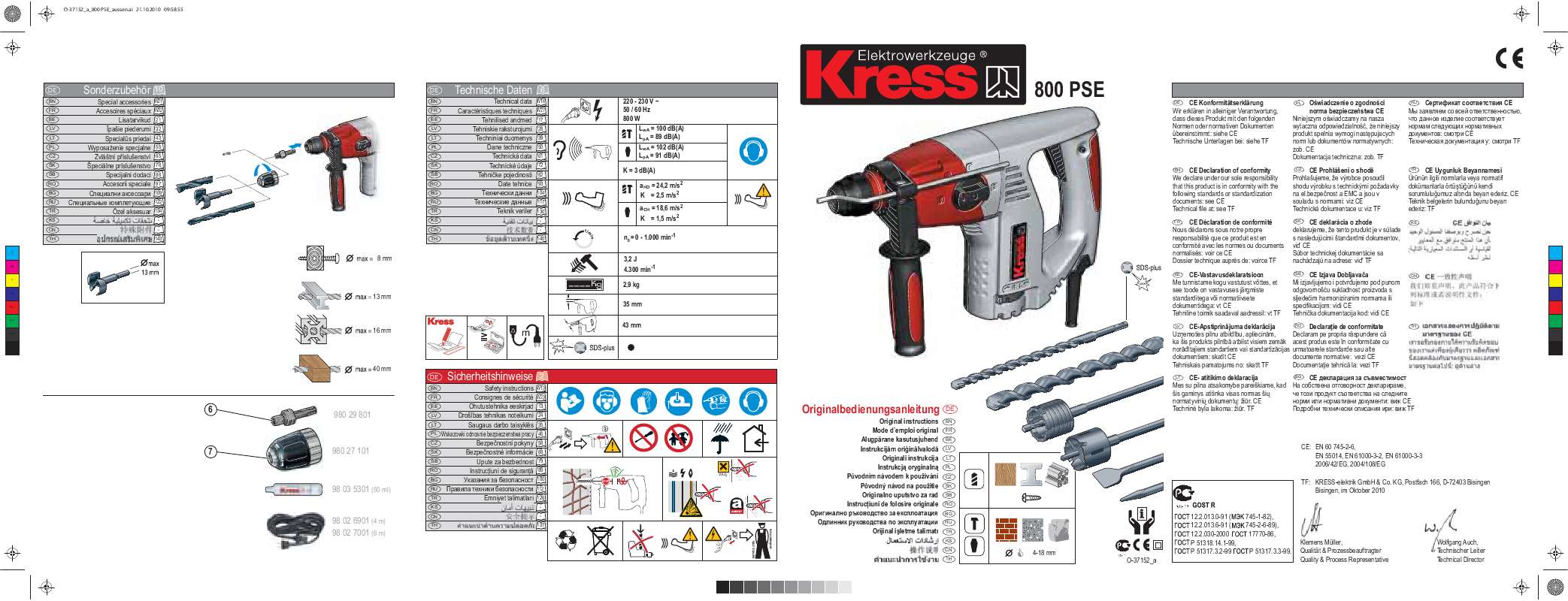 Guide utilisation KRESS 800 PSE  de la marque KRESS