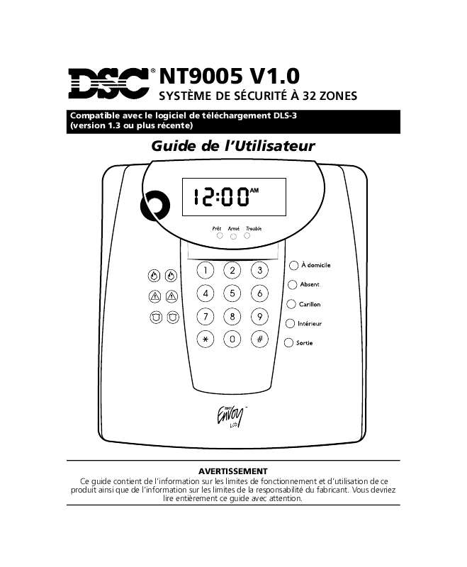 Guide utilisation  ADT NT9005  de la marque ADT