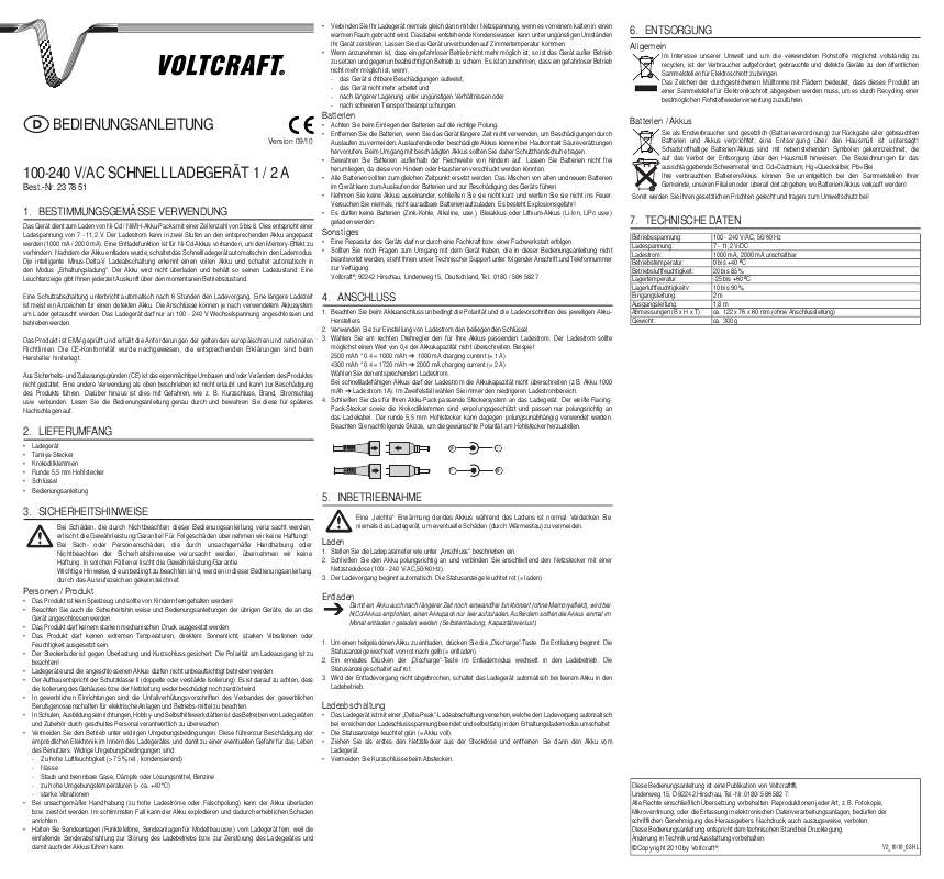 Guide utilisation  VOLTCRAFT 100-240 V-AC  de la marque VOLTCRAFT