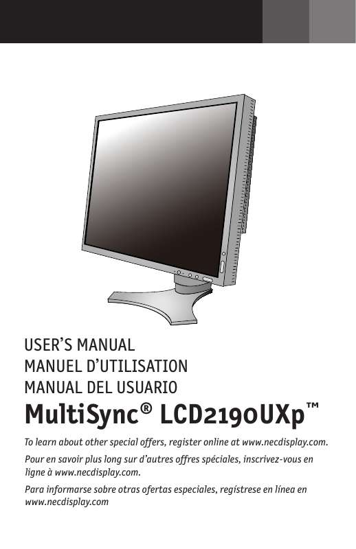 Guide utilisation NEC LCD2190UXP  de la marque NEC