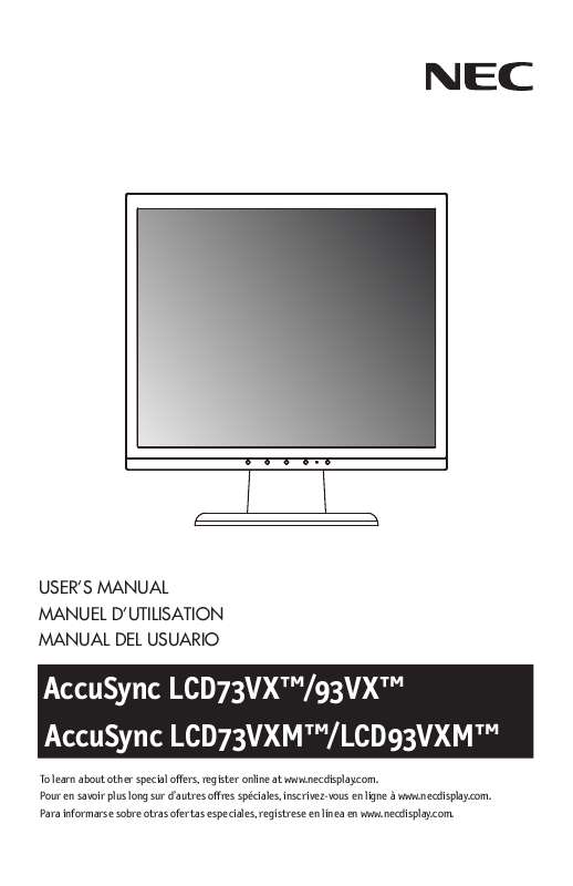 Guide utilisation  NEC LCD93VXM  de la marque NEC