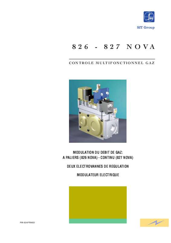 Guide utilisation  SIT 827 NOVA  de la marque SIT