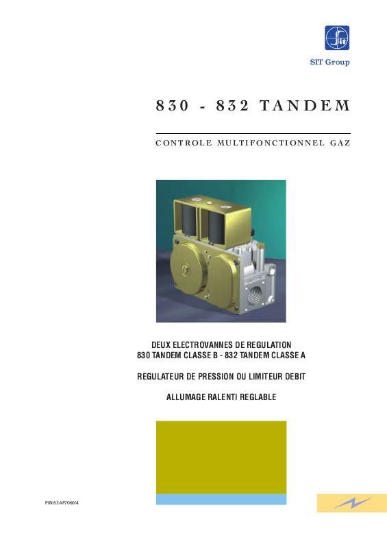 Guide utilisation  SIT 830 TANDEM  de la marque SIT