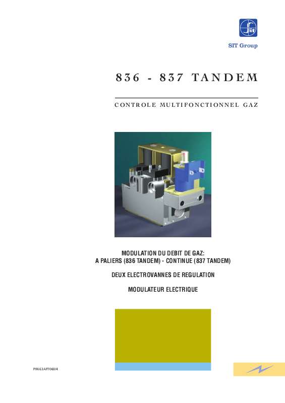 Guide utilisation  SIT 836 TANDEM  de la marque SIT