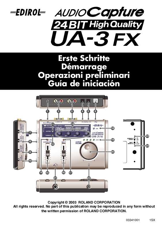 Guide utilisation  EDIROL UA-3FX  de la marque EDIROL