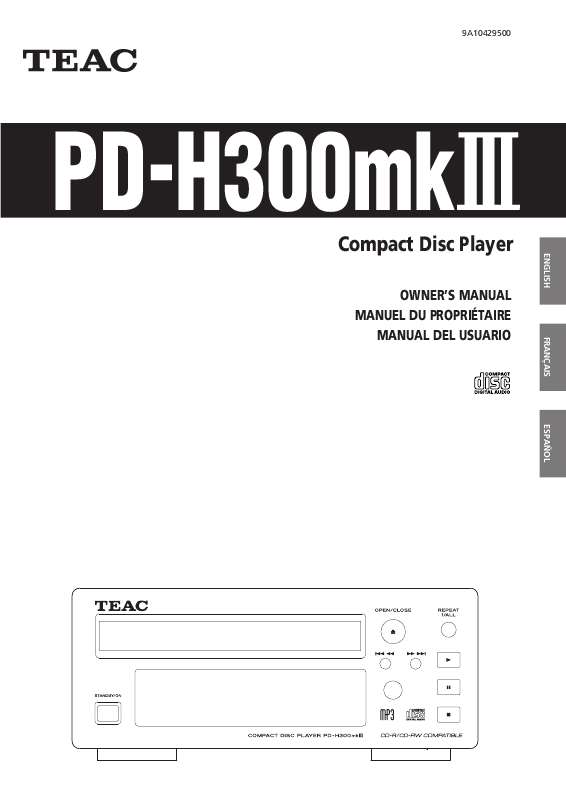 Guide utilisation  TEAC PD-H300MKIII  de la marque TEAC