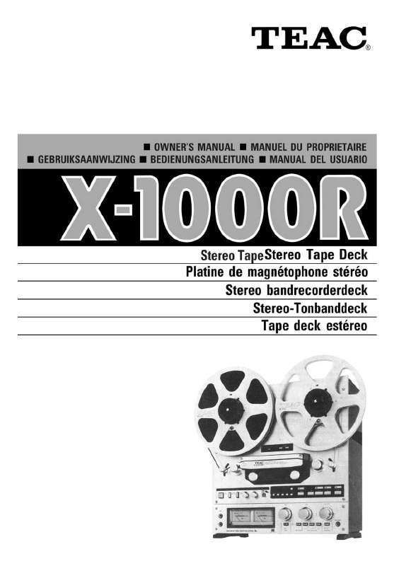 Guide utilisation TEAC X-1000R  de la marque TEAC