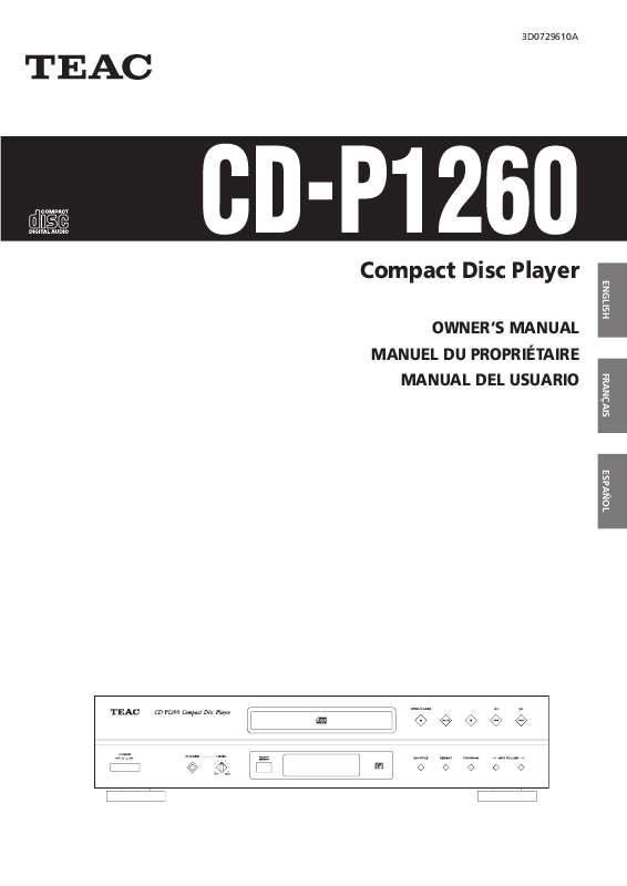 Guide utilisation  TEAC CD-P1260  de la marque TEAC