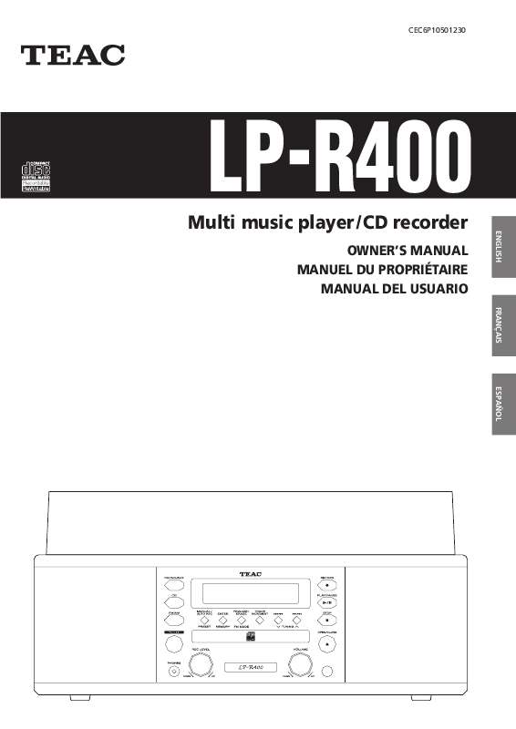 Guide utilisation  TEAC LP-R400  de la marque TEAC