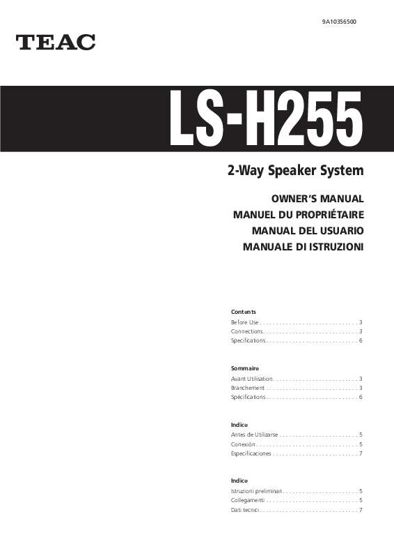 Guide utilisation  TEAC LS-H255  de la marque TEAC