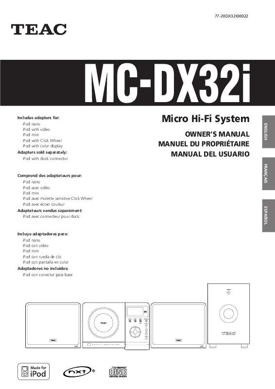 Guide utilisation  TEAC MC-DX32I  de la marque TEAC