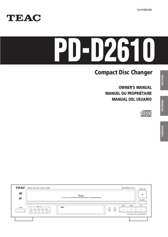 Guide utilisation  TEAC PD-D2610  de la marque TEAC