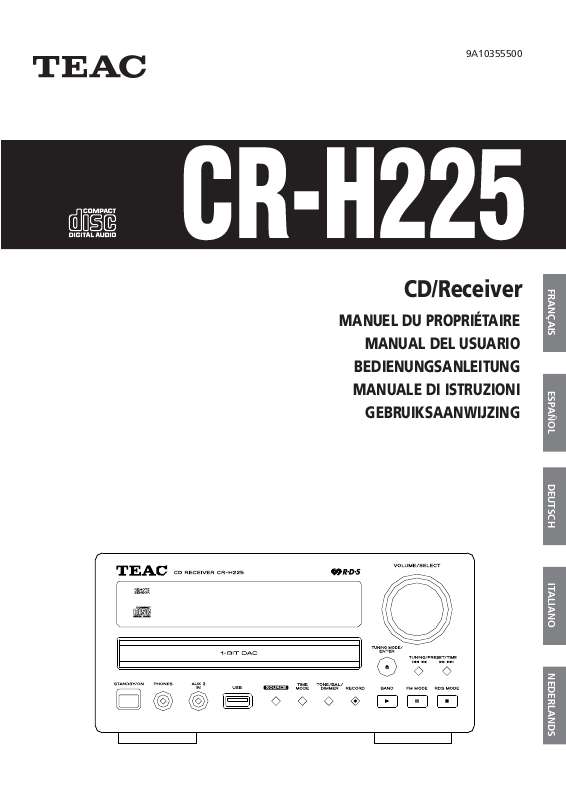Guide utilisation  TEAC CR-H225  de la marque TEAC