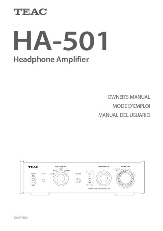 Guide utilisation TEAC HA501 S  de la marque TEAC