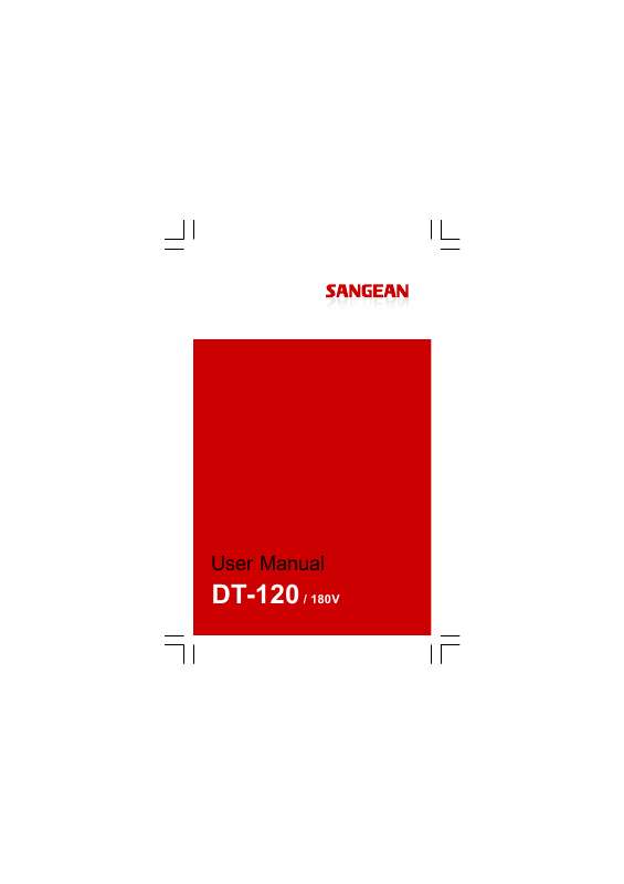 Guide utilisation  SANGEAN DT-120CL  de la marque SANGEAN