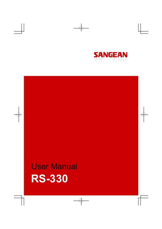 Guide utilisation  SANGEAN RS-330  de la marque SANGEAN