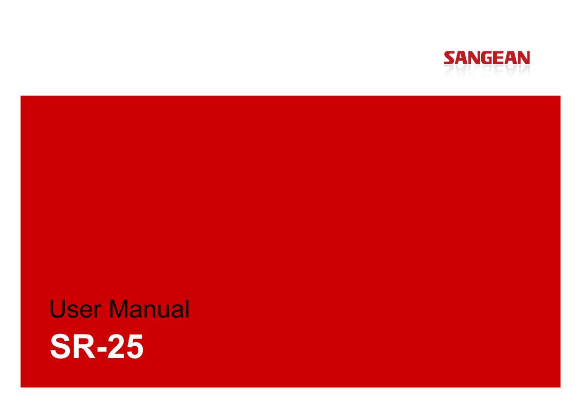 Guide utilisation  SANGEAN SR-25  de la marque SANGEAN