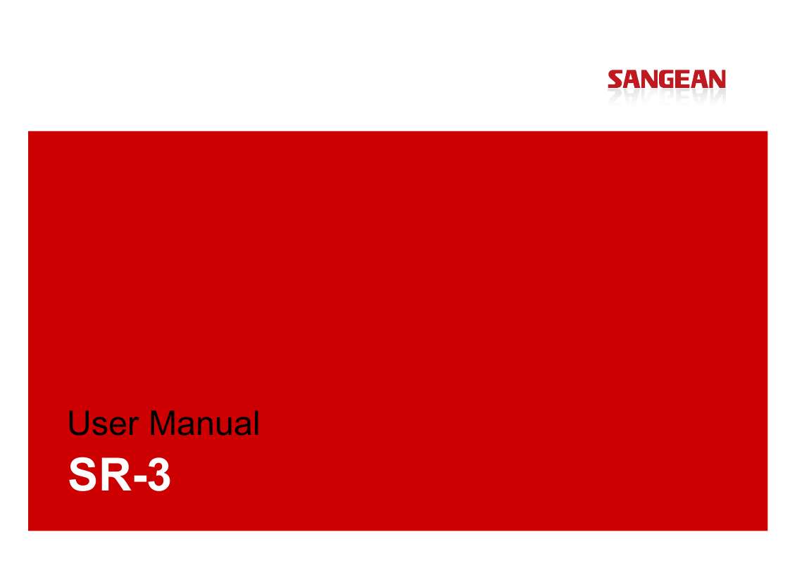 Guide utilisation  SANGEAN SR-3  de la marque SANGEAN