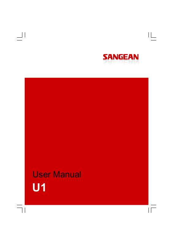Guide utilisation  SANGEAN U1  de la marque SANGEAN