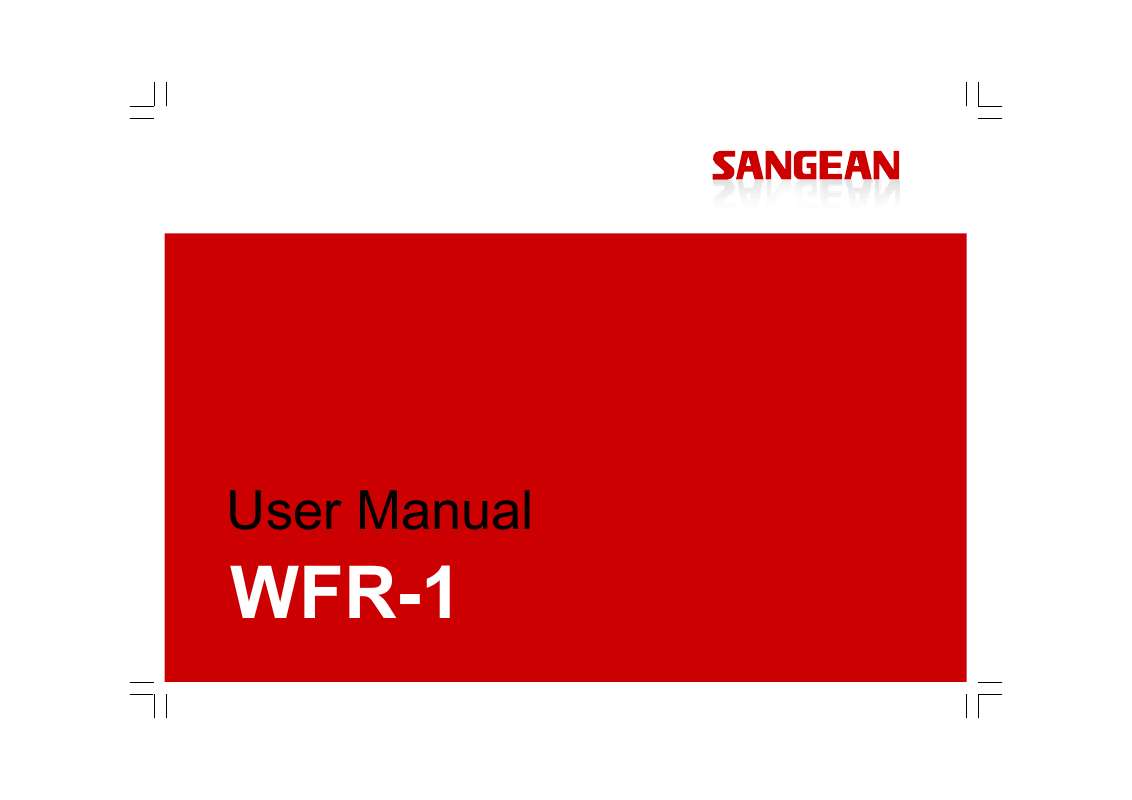 Guide utilisation SANGEAN WFR-1  de la marque SANGEAN