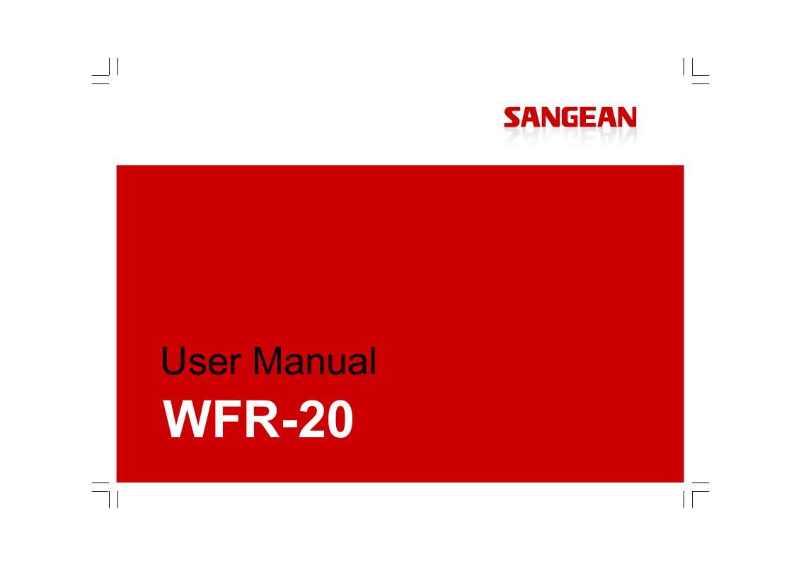 Guide utilisation SANGEAN WFR-20  de la marque SANGEAN