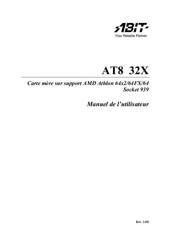 Guide utilisation ABIT AT8-32X  de la marque ABIT