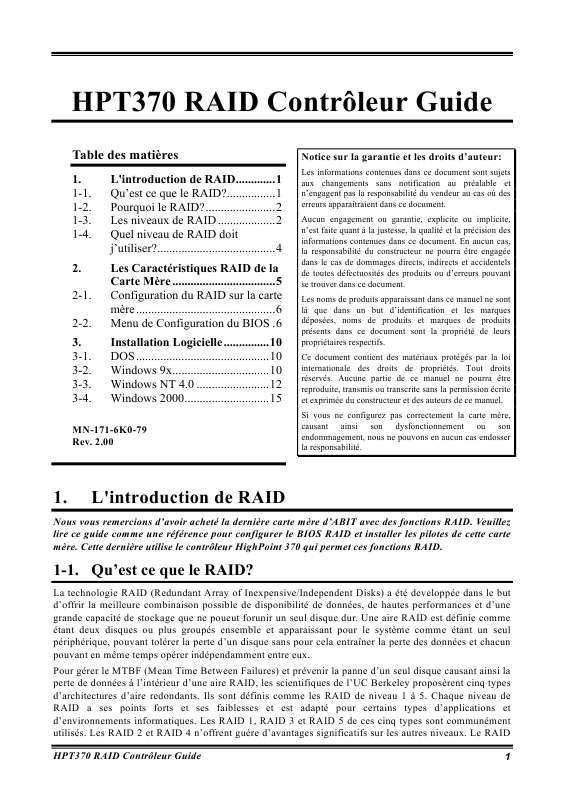 Guide utilisation ABIT BE6R2-20  de la marque ABIT