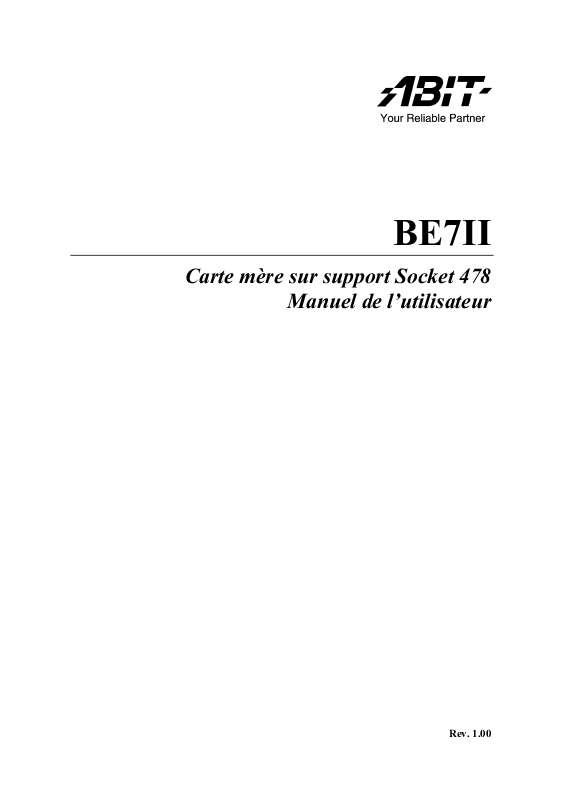 Guide utilisation ABIT BE7II  de la marque ABIT