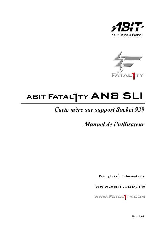 Guide utilisation ABIT FATAL1TY-AN8-SLI  de la marque ABIT